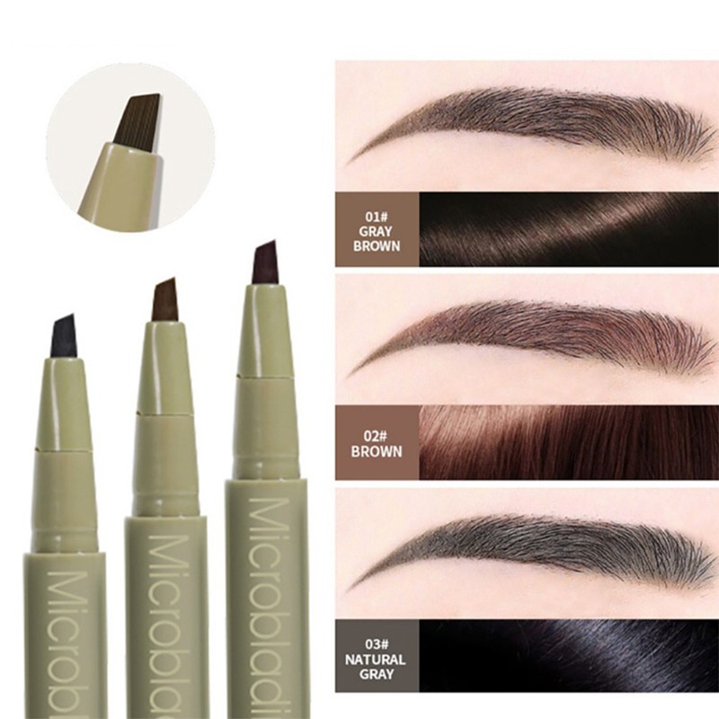 Waterproof Long-Lasting Microshading Eyebrow Pencil Soft Slim Eyebrow Pen for Micro-Defining Microblade Eyebrow Tint