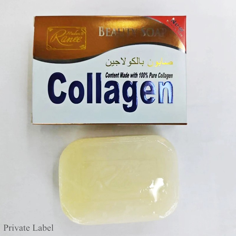 Skin Care Collagen Facial Soap Pure Natural Active Collagen Beauty Soap Cleansing Lightening Whitening Bath Collagen Beauty Soap