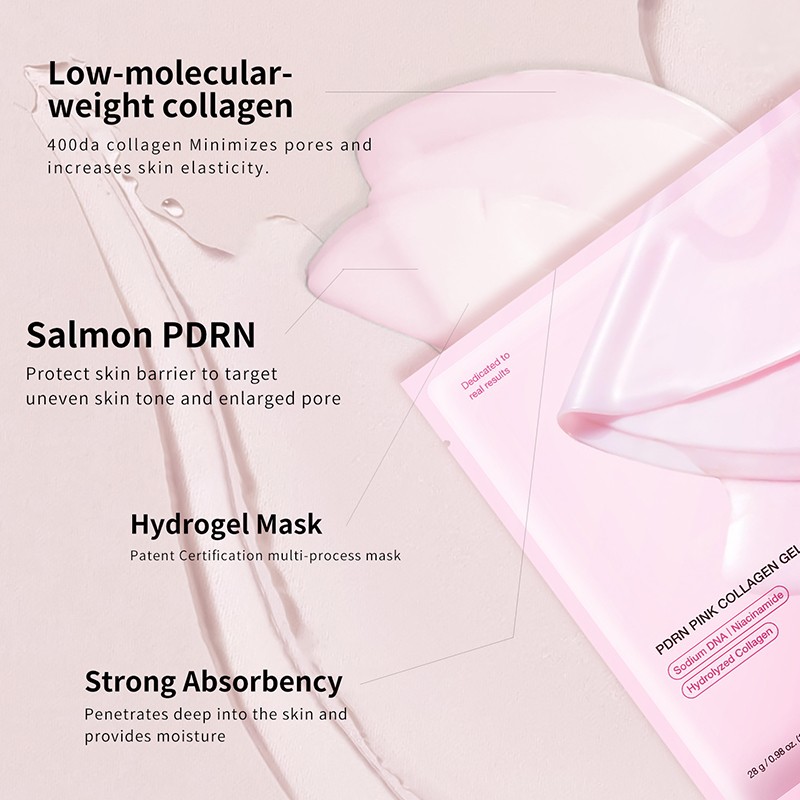 PINK PDRN Hydrogel Collagen Facial Patches Moisturizing Hydrating Face Mask Sheet Gel for Beauty Skin Care