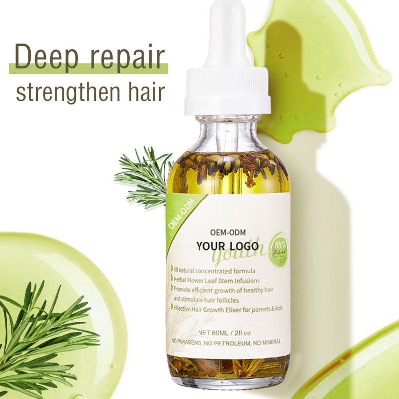 Private Label Organic Fast Jojoba Seed Hair Growth Oil Anti Hair Loss Tonic Natural Rosemary Oil Hair Growth for Men and Women
