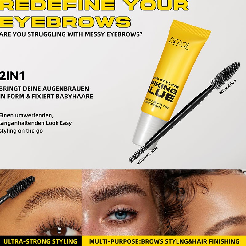 Derol 3D Waterproof Brow Gel Wax Soap Strong Hold Freeze-on Enhancer Eyebrow Soap Private Label Freeze-on Eyebrow Enhancer Gel