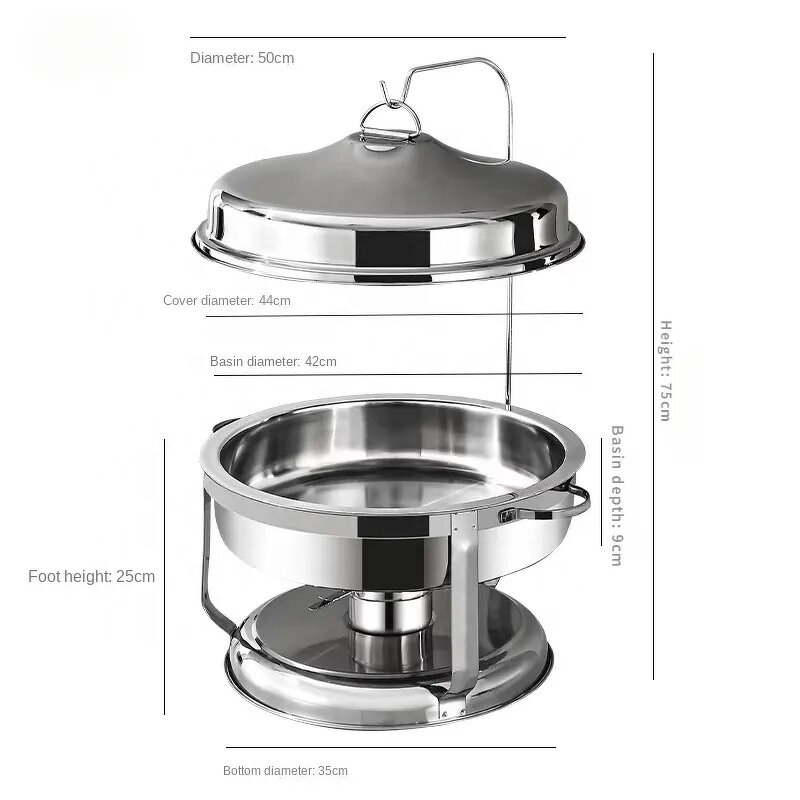 Dinner Stove Manufacturer - OEM/ODM Custom Luxury Commercial Dining Round Food Warmer Stainless Steel Hanging Diamond