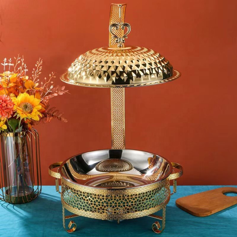 Chafing Dish Manufacturer - OEM/ODM Custom Luxury Restaurant Buffet Set Stainless Steel Food Warmer Gold
