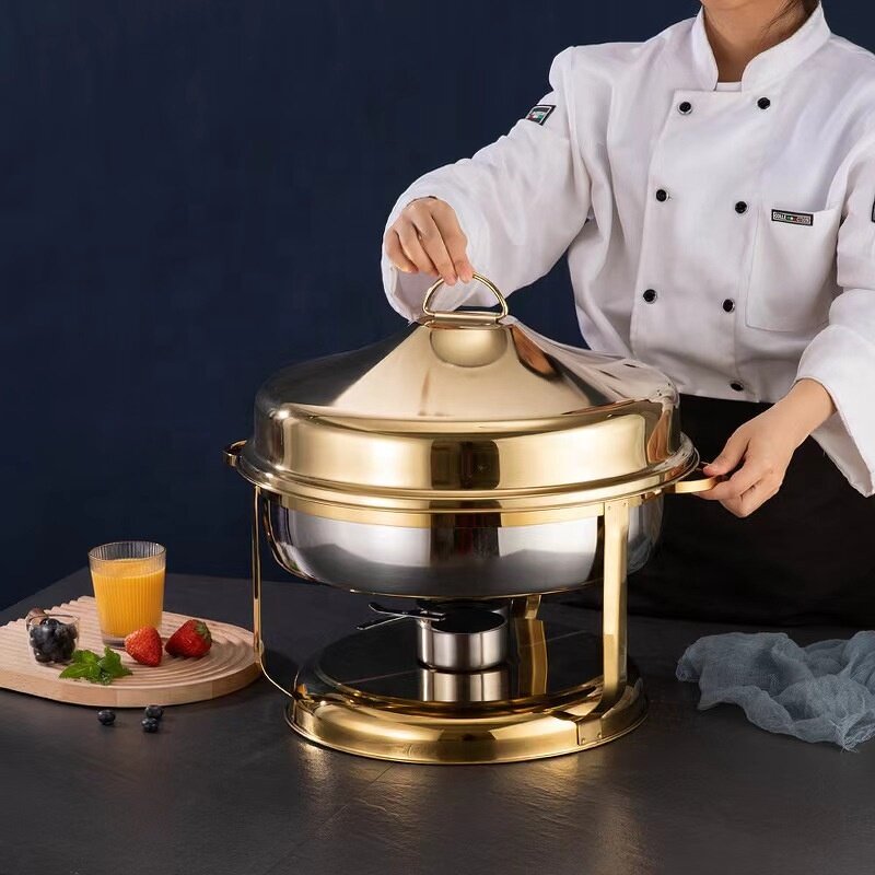 Chafing Dish Factory - OEM/ODM Custom Luxury Restaurant Buffet Set Stainless Steel Food Warmer Custom Gold