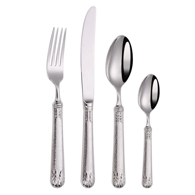 Silverware Set Factory - OEM/ODM Custom High Quality Vintage Golden Silverware Set Matt Handle Stainless Steel