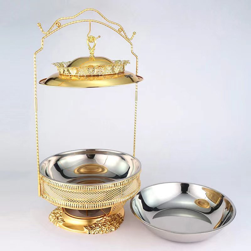 Hot Pot Manufacturer - OEM/ODM Custom New 8L Stainless Steel Gold Hot Pot Large Capacity Chafing Dish