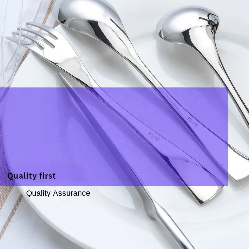 Flatware Set Factory - OEM/ODM Custom Custom Logo Wedding Stainless Steel Polish Flatware Set White Rose Silver