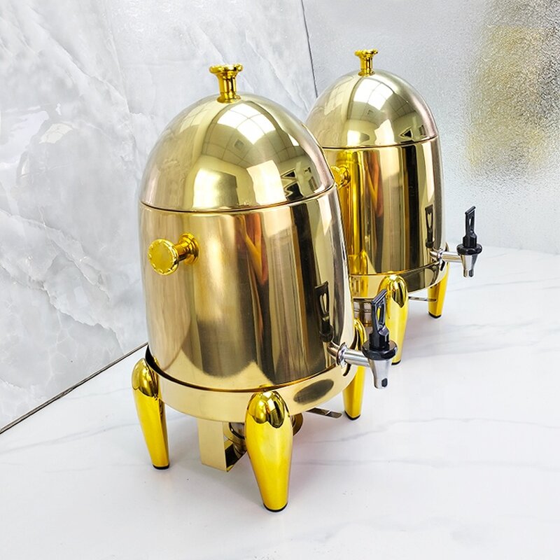 Coffee Dispenser Manufacturer - OEM/ODM Custom 12L Golden Stainless Steel Coffee Dispenser Heating Drink Container