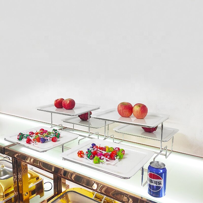 Dessert Display Stand Factory - OEM/ODM Custom Stainless Steel Two Tier Fruit Cake Dessert Display Stands Ceramic