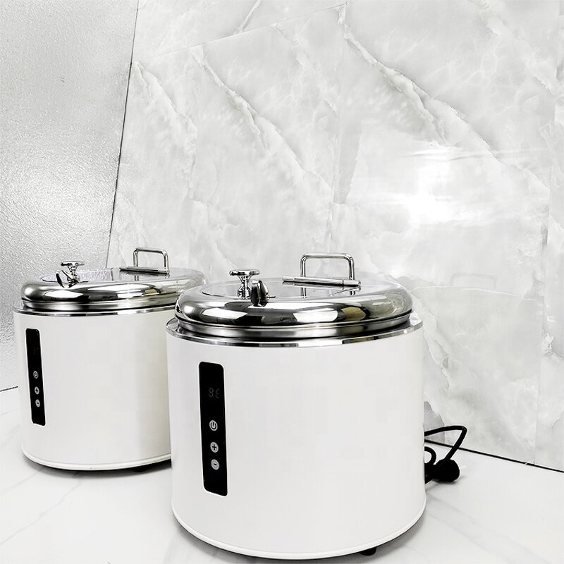 Soup Warmer Station Factory - OEM/ODM Custom 10L Electric Soup Pot Stainless Steel Glass Round Catering Chafing Dish