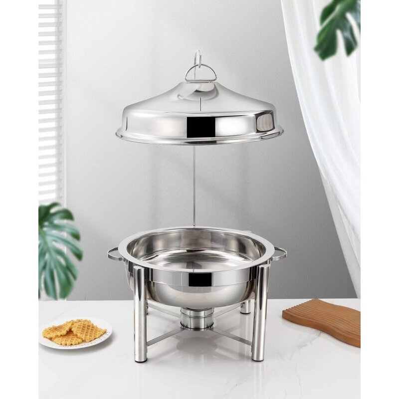 Food Warmer Set Manufacturer - OEM/ODM Custom Design Modern Luxury Stainless Steel Gold Heater Chafing Dish Set