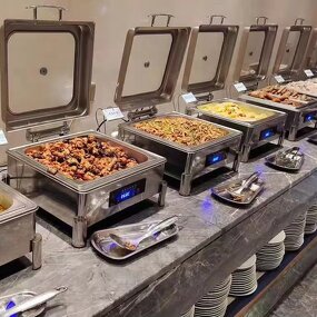 Chafing Dishes Factory - OEM/ODM Custom Stainless Steel Square Self serve Food Warmer for Catering