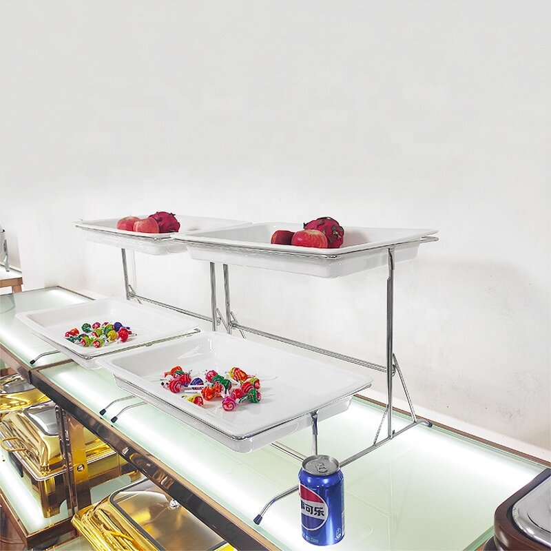 Food Display Stand Factory - OEM/ODM Custom Stainless Steel Holder Food Display Stand Counter Buffet Set