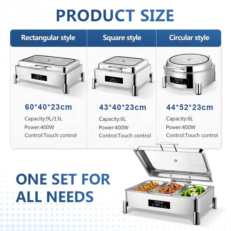 Chafing Dishes Factory - OEM/ODM Custom Stainless Steel Square Self serve Food Warmer for Catering