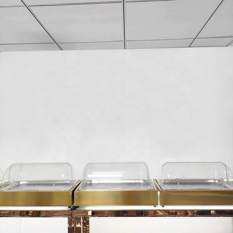 Food Display Stand Manufacturer - OEM/ODM Custom Stainless Steel Food Display Stand Counter Buffet Set with Lid