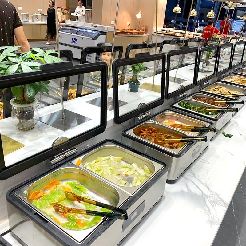 Chafing Dish Factory - OEM/ODM Custom Chafing Dish with Glass Lid Stainless Steel Digital Display Food Warmer