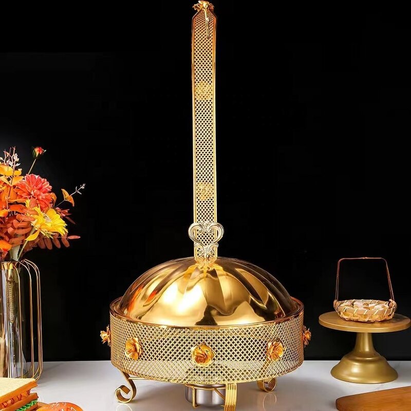 Hot Pot Manufacturer - OEM/ODM Custom Gold Round Hanging Hot Pot Hotel Restaurant Buffet Hot Pot