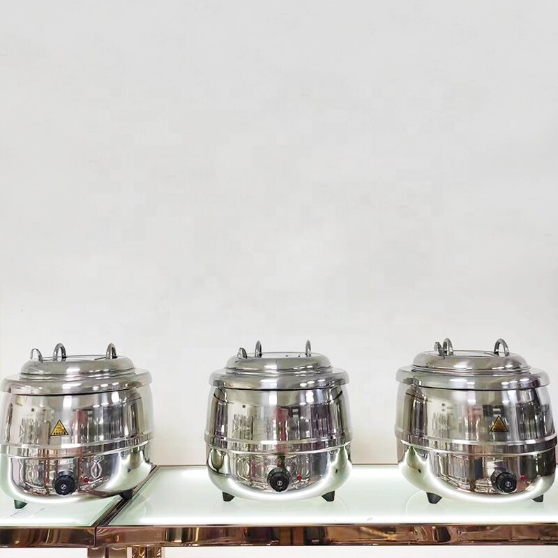 Electric Soup Warmer Pot Factory - OEM/ODM Custom Red Portable Counter Top Stainless Steel Electric Soup Warmer Pot