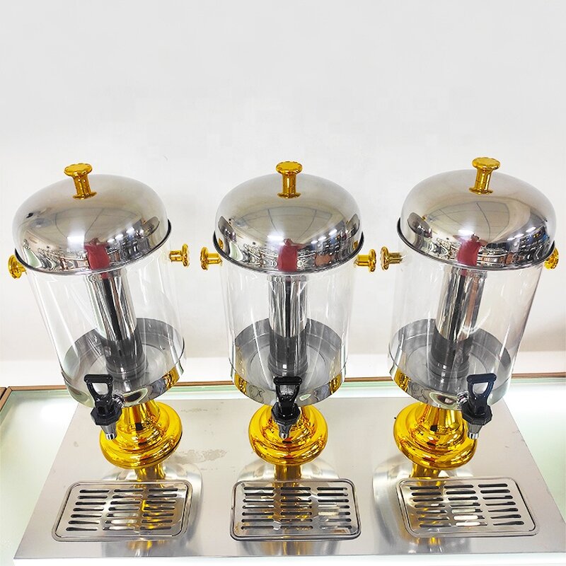Juice Dispenser Machine Manufacturer - OEM/ODM Custom Gold Beverage Dispenser 8 16 24L Stainless Steel Transparent