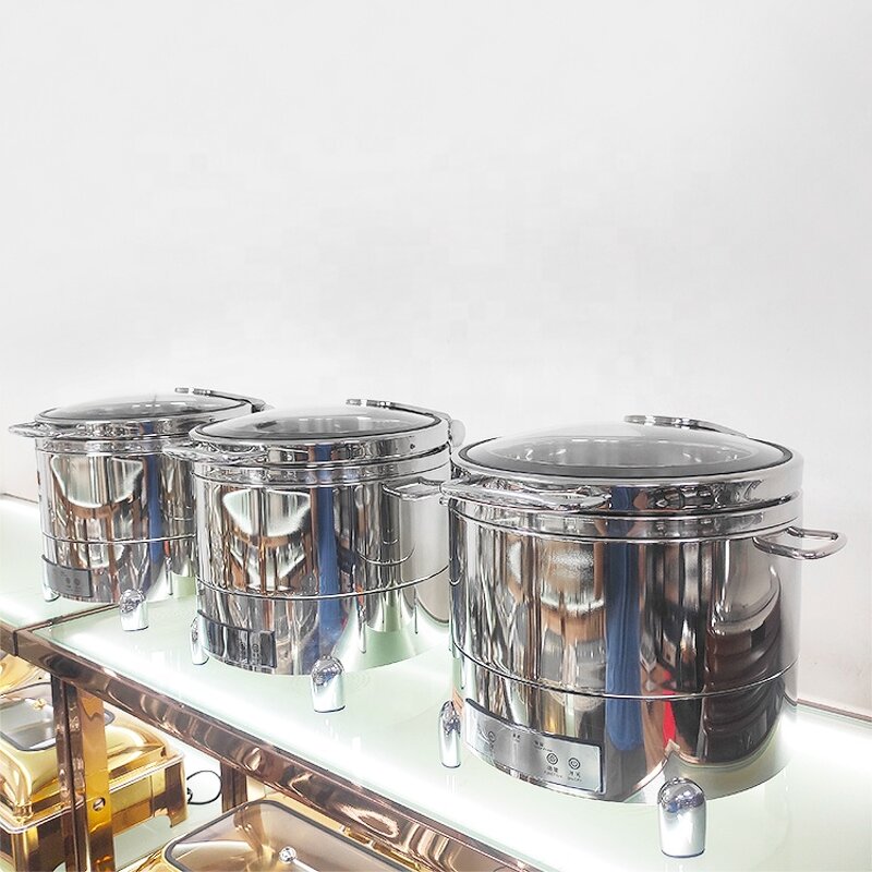 Soup Warmer Factory - OEM/ODM Custom Buffet Equipment 10L Stainless Steel Stock Pot Electric Food Warmer
