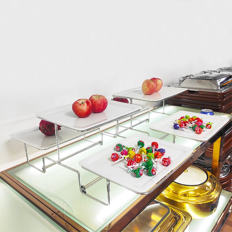 Dessert Display Stand Factory - OEM/ODM Custom Stainless Steel Two Tier Fruit Cake Dessert Display Stands Ceramic