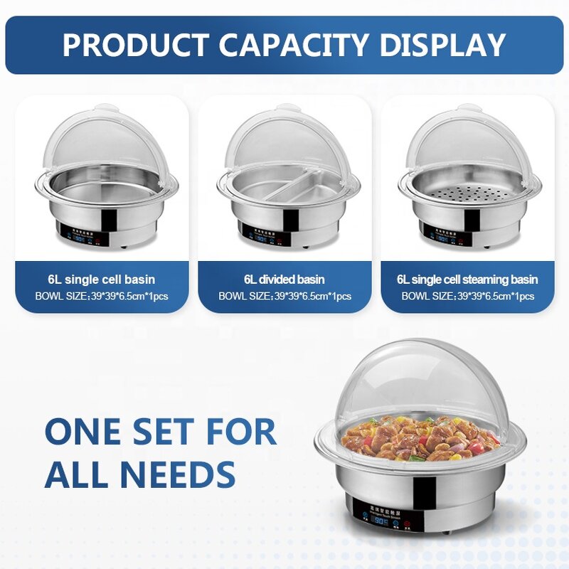 Buffet Food Warmer Factory - OEM/ODM Custom Silver Stainless Steel Chafing Dish Electrical Heating