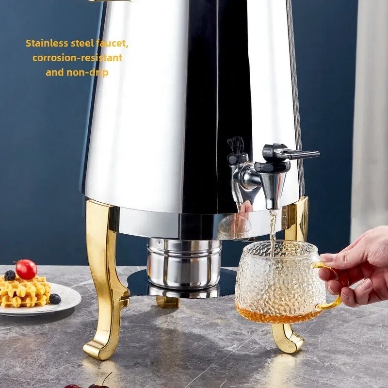 Heated Juice Dispenser Manufacturer - OEM/ODM Custom Hot and Cold Juice Beverage Dispenser Gold Handle Stand