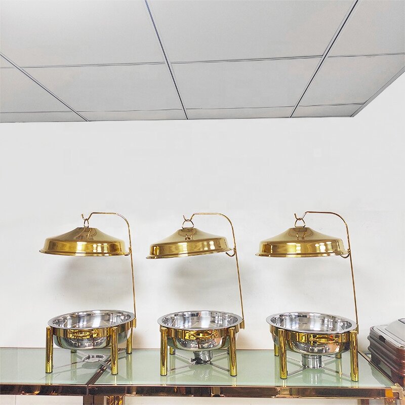 Chafing Dish Manufacturer - OEM/ODM Custom Hotel Wedding Banquet 8.0L Stainless Steel Food Warmer Gold Buffet