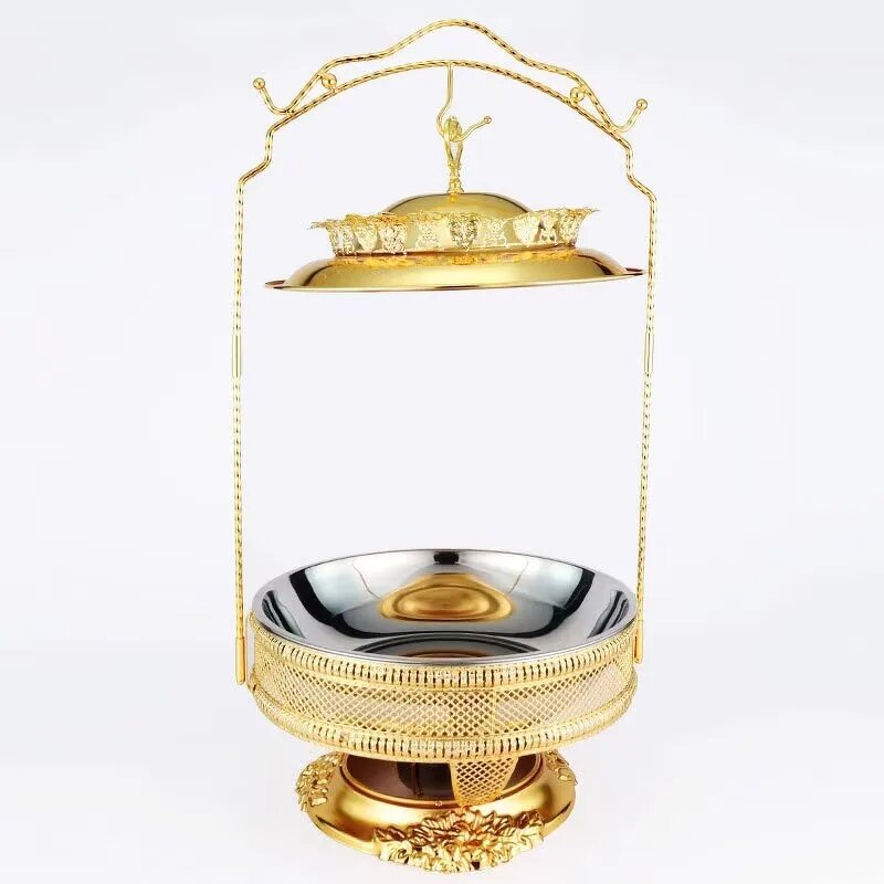 Hot Pot Manufacturer - OEM/ODM Custom New 8L Stainless Steel Gold Hot Pot Large Capacity Chafing Dish