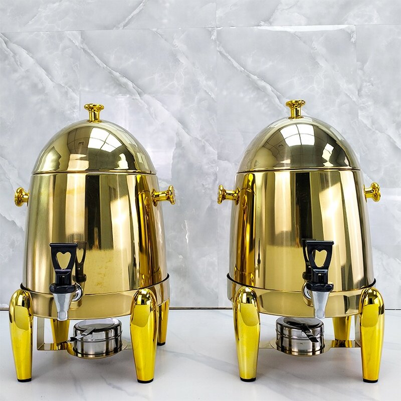 Coffee Dispenser Manufacturer - OEM/ODM Custom 12L Golden Stainless Steel Coffee Dispenser Heating Drink Container