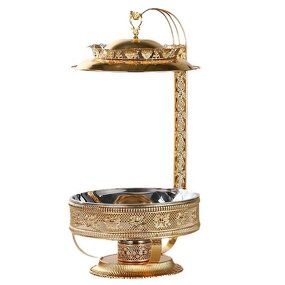 Chafing Dishes Factory - OEM/ODM Custom Arabic Style Kitchen Buffet Food Warmer Gold Hanging Chafing Dishes