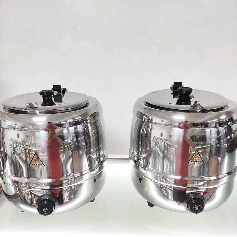 Soup Warmer Factory - OEM/ODM Custom 13L Electric Soup Warmer Black Iron 201 Stainless Steel Catering