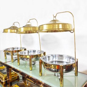 Chafing Dish Manufacturer - OEM/ODM Custom Hotel Wedding Banquet 8.0L Stainless Steel Food Warmer Gold Buffet