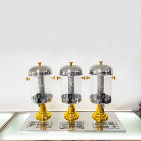 Juice Dispenser Machine Manufacturer - OEM/ODM Custom Gold Beverage Dispenser 8 16 24L Stainless Steel Transparent