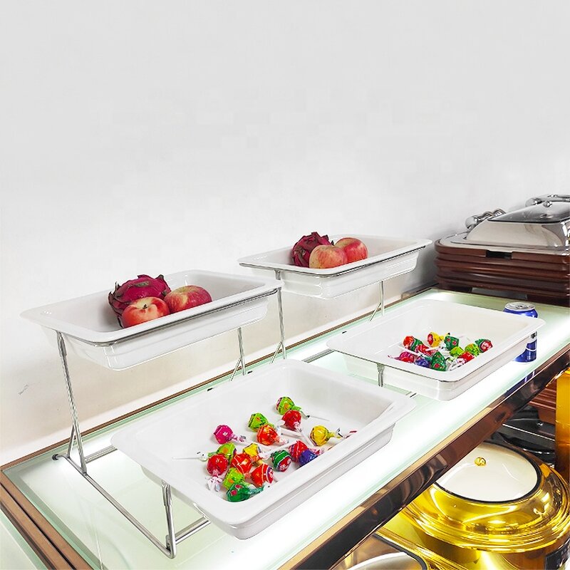 Cake Stand Manufacturer - OEM/ODM Custom Restaurant Hotel Buffet 3 Tier Deluxe Large Capacity Metal Ceramic Cake Stand