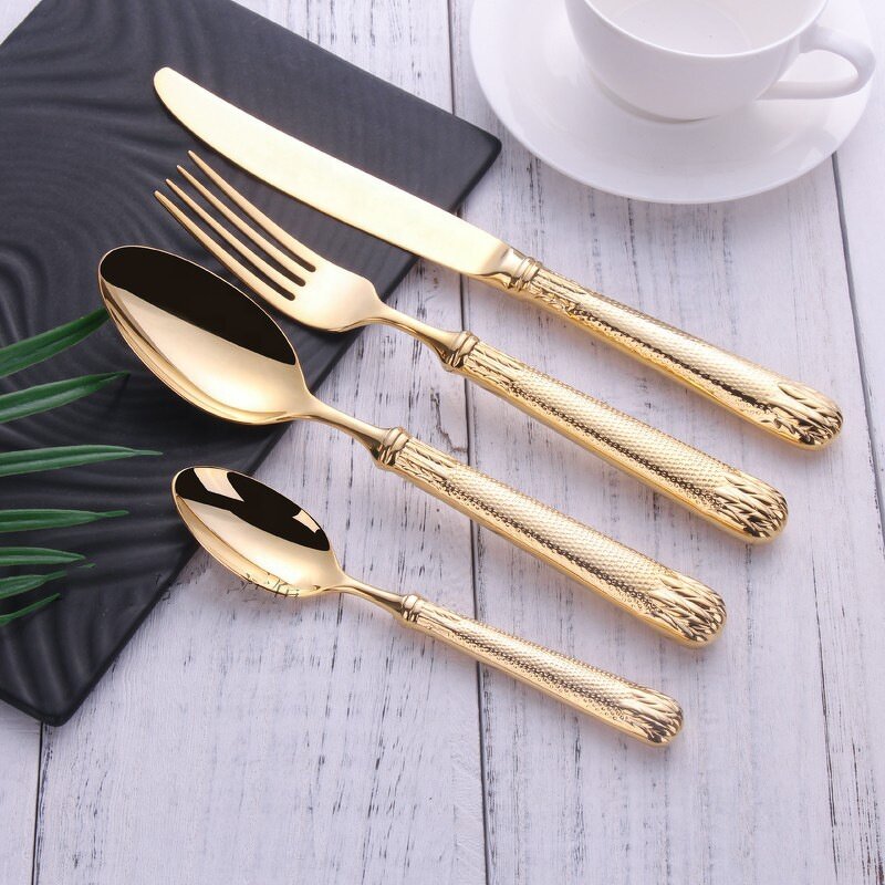 Cutlery Set Manufacturer - OEM/ODM Custom High Grade 304 Stainless Steel Western Style Cutlery Set 4 Piece