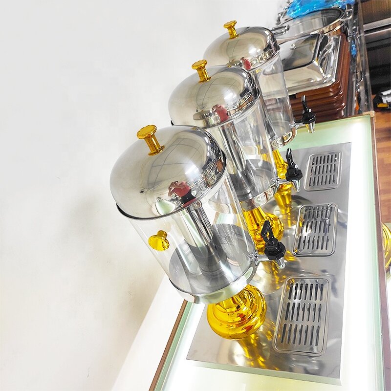 Juice Dispenser Machine Manufacturer - OEM/ODM Custom Gold Beverage Dispenser 8 16 24L Stainless Steel Transparent