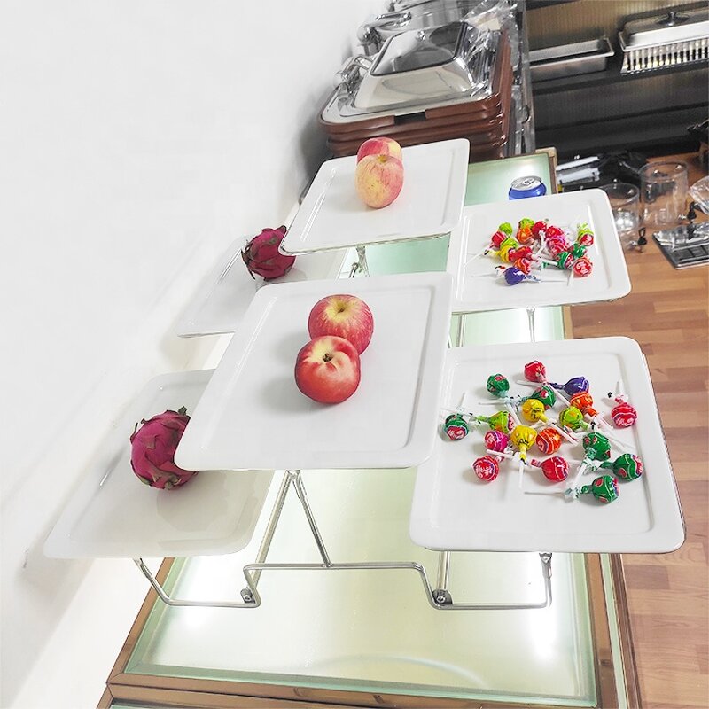 Dessert Display Stand Factory - OEM/ODM Custom Stainless Steel Two Tier Fruit Cake Dessert Display Stands Ceramic