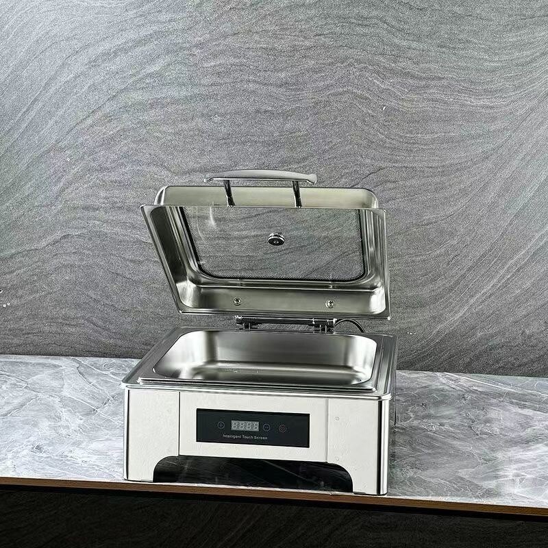Chafing Dish Manufacturer - OEM/ODM Custom Luxury Round Buffet Food Warmer Stainless Steel Glass Lid