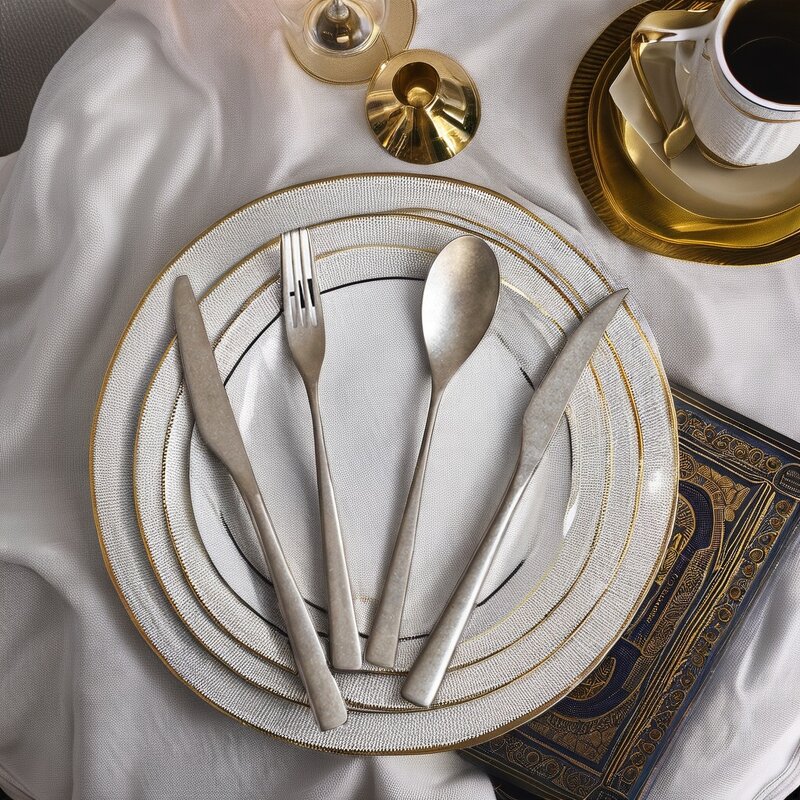 Tableware Manufacturer - OEM/ODM Custom Western Style 18/10 Stainless Steel Tableware Sustainable Metal Household