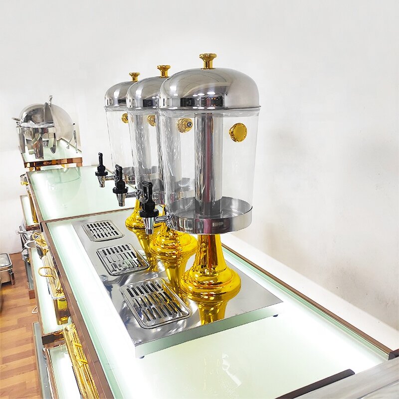 Juice Dispenser Machine Manufacturer - OEM/ODM Custom Gold Beverage Dispenser 8 16 24L Stainless Steel Transparent