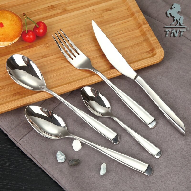 Cutlery Set Manufacturer - OEM/ODM Custom Hot Sale OEM ODM Logo Silver Stainless Steel Cutlery Set Flatware