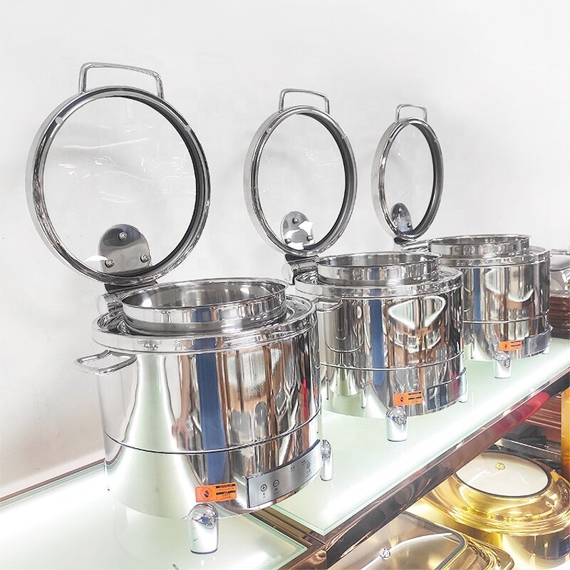 Soup Warmer Factory - OEM/ODM Custom Buffet Equipment 10L Stainless Steel Stock Pot Electric Food Warmer