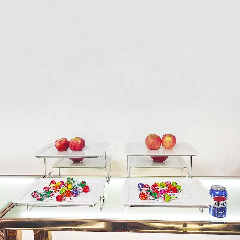 Dessert Display Stand Factory - OEM/ODM Custom Stainless Steel Two Tier Fruit Cake Dessert Display Stands Ceramic