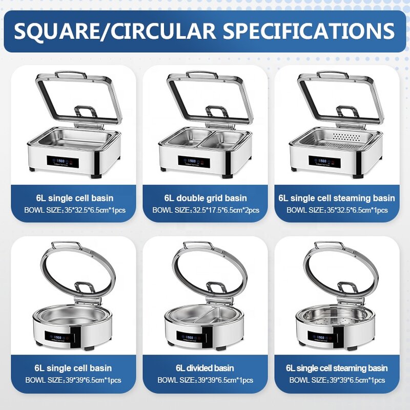 Electric Hot Pot Warmer Manufacturer - OEM/ODM Custom Wholesale Buffet Set Food Warmer Commercial Rectangular Hot Pot