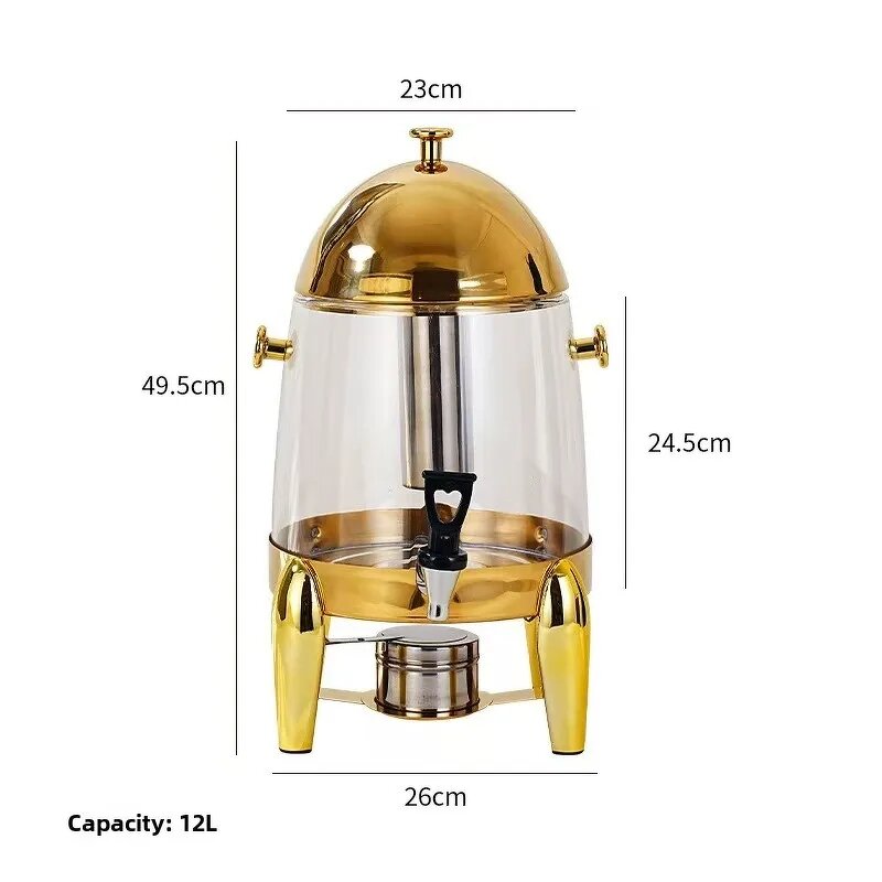 Juice Dispenser Manufacturer - OEM/ODM Custom Hotel 12 Liters Stainless Steel Hot Cold Juice Dispenser Gold
