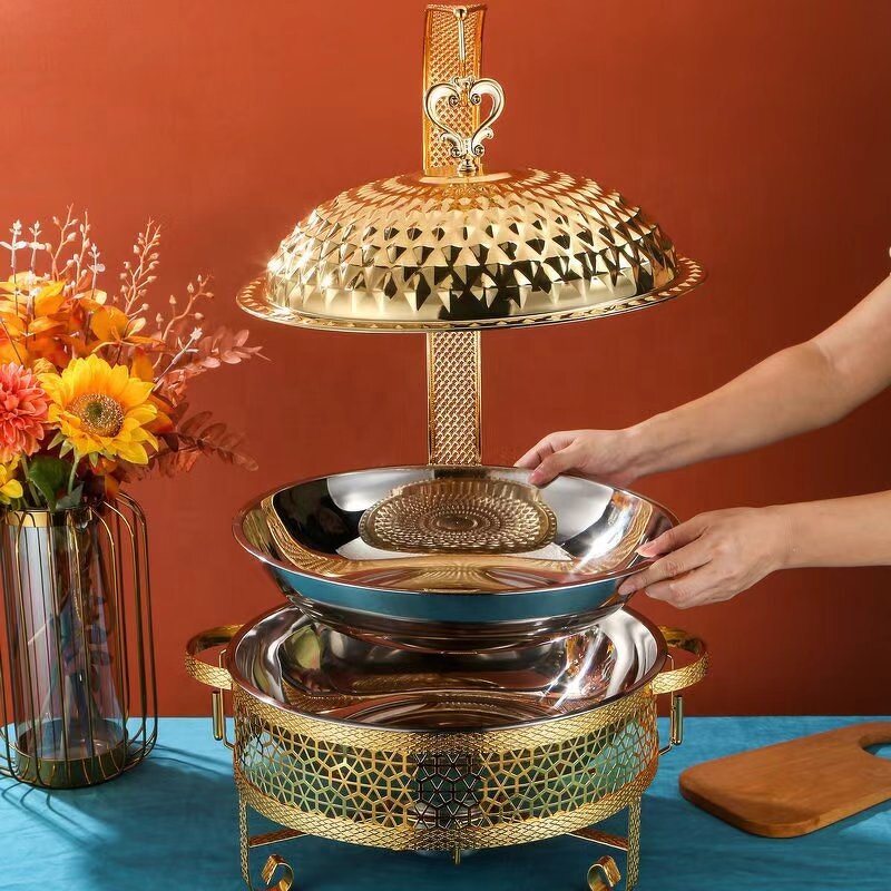 Chafing Dish Manufacturer - OEM/ODM Custom Luxury Restaurant Buffet Set Stainless Steel Food Warmer Gold