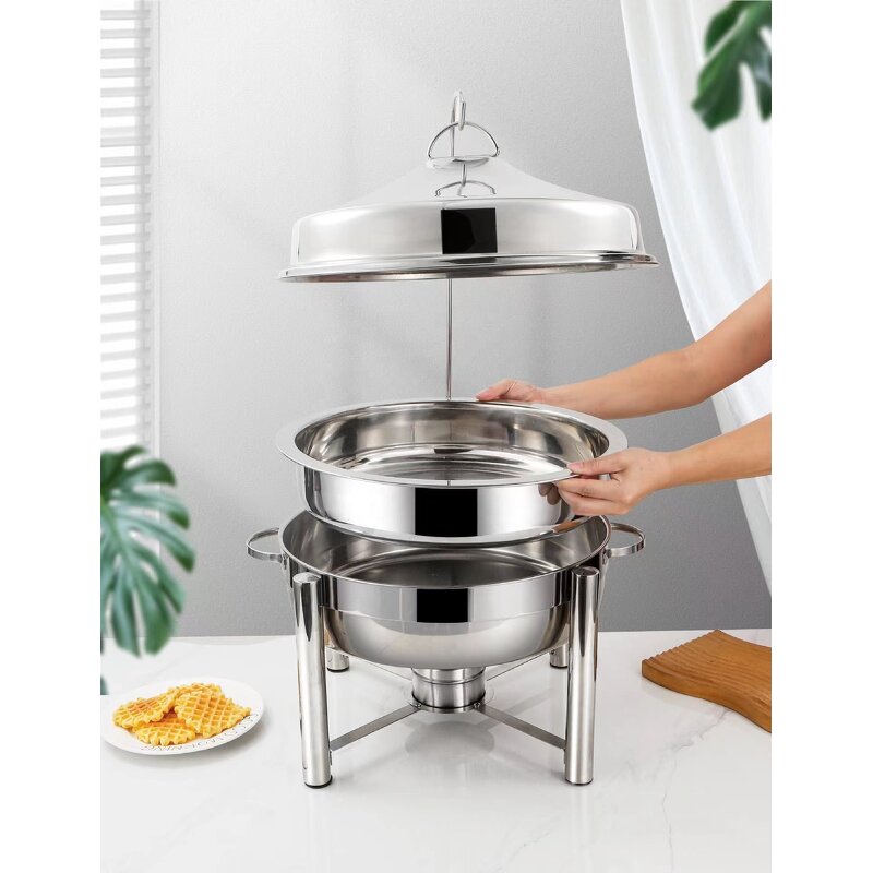 Food Warmer Set Manufacturer - OEM/ODM Custom Design Modern Luxury Stainless Steel Gold Heater Chafing Dish Set