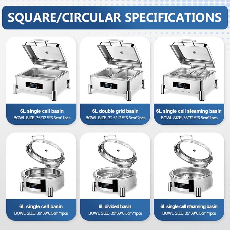 Chafing Dishes Factory - OEM/ODM Custom Stainless Steel Square Self serve Food Warmer for Catering
