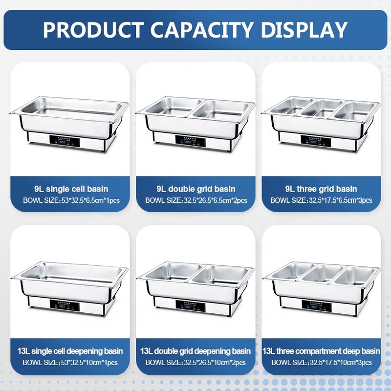 Food Warmer Factory - OEM/ODM Custom Commercial Electric Chafing Dish Stainless Steel Buffet Sets